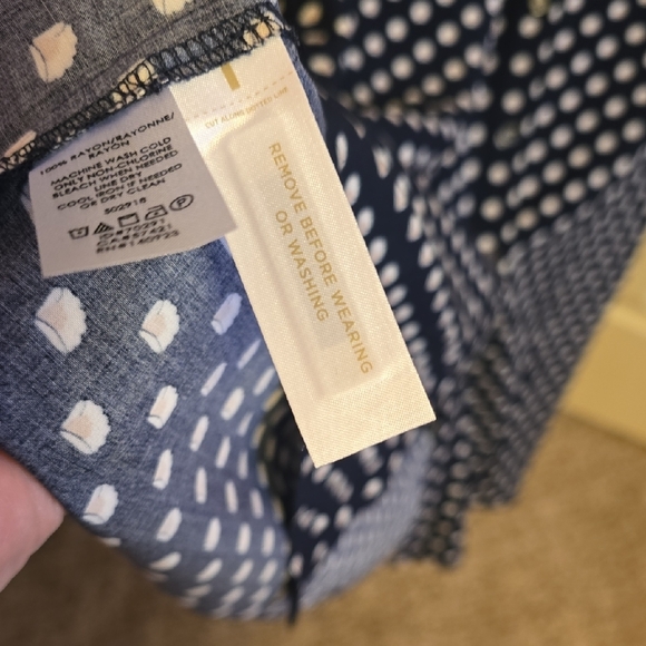 LOFT Dark Blue and White Patterned Maxi Dress - Picture 7 of 7